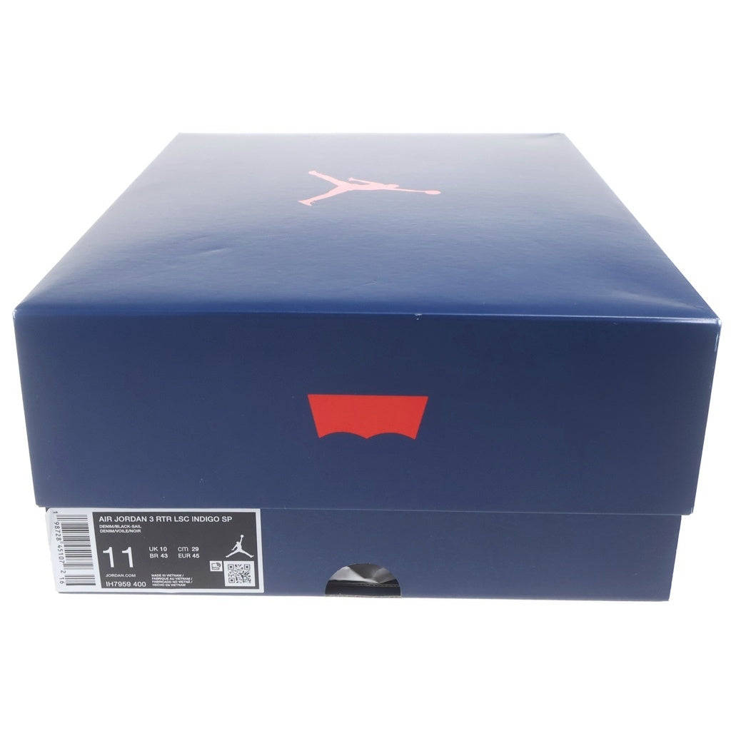 NIKE(ナイキ) ×Levi's AIR JORDAN 3 RETRO LSC INDIGO SP リーバイス エアジョーダン3 ミッドカットスニーカー インディゴ US11/29cm IH7959-400