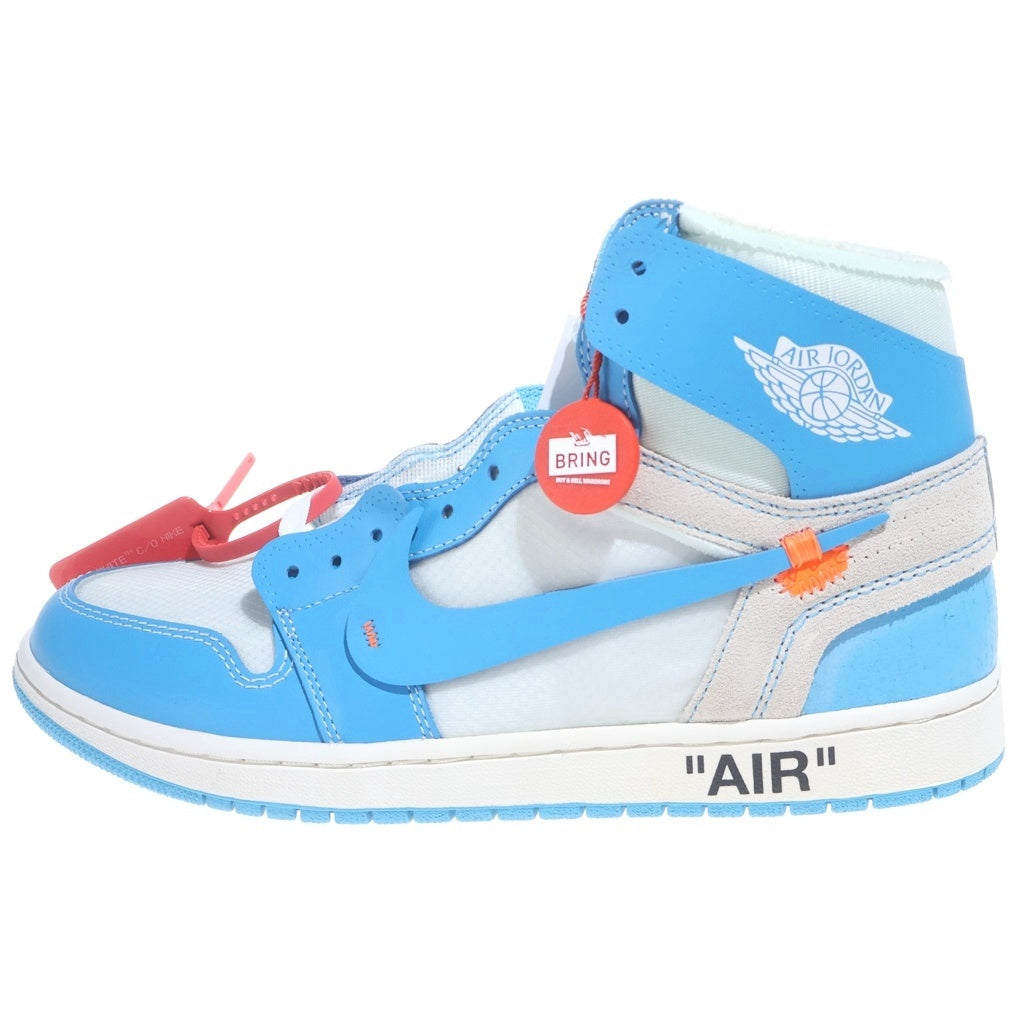 NIKE(ナイキ) ×OFF-WHITE AIR JORDAN 1 POWDER BLUE UNC オフホワイト エアジョーダン1 パウダーブルー ハイカットスニーカー ホワイト/ブルー US11/29cm AQ0818-148