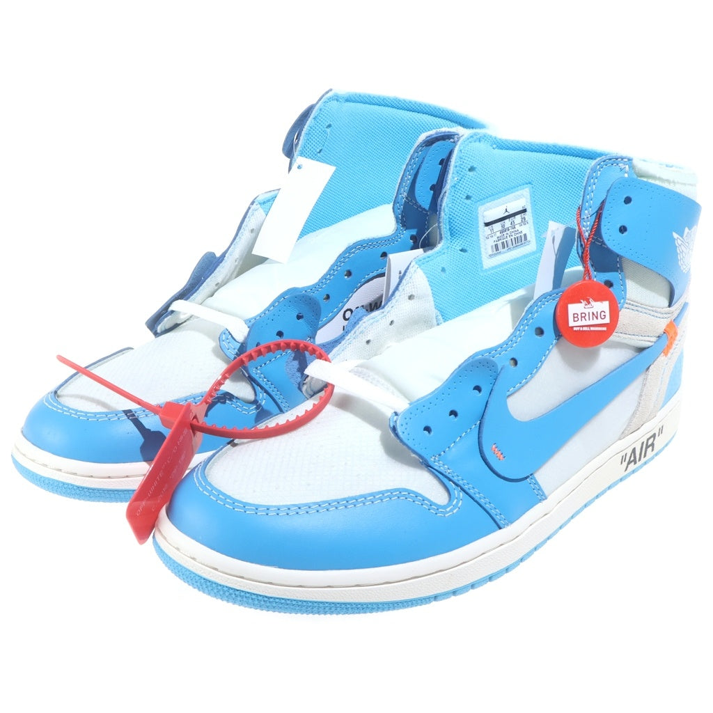 NIKE(ナイキ) ×OFF-WHITE AIR JORDAN 1 POWDER BLUE UNC オフホワイト エアジョーダン1 パウダーブルー ハイカットスニーカー ホワイト/ブルー US11/29cm AQ0818-148