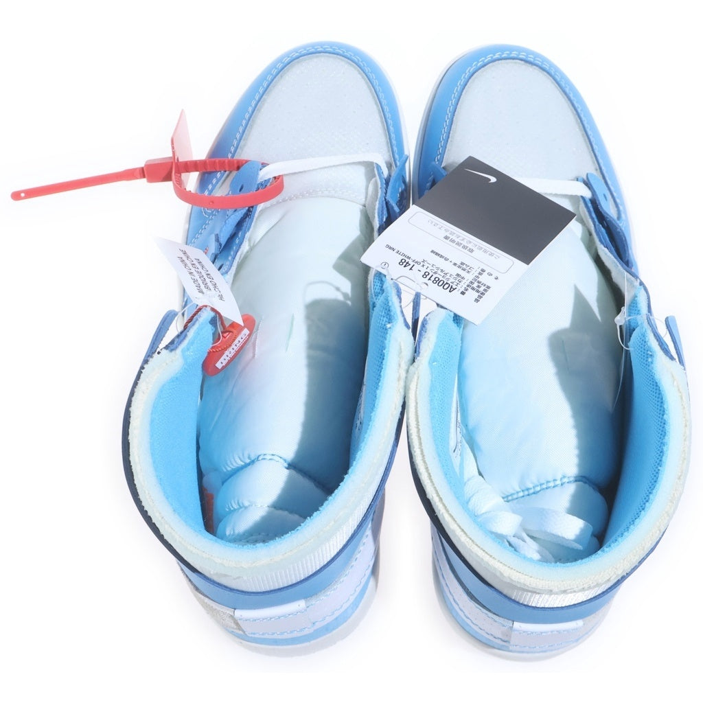 NIKE(ナイキ) ×OFF-WHITE AIR JORDAN 1 POWDER BLUE UNC オフホワイト エアジョーダン1 パウダーブルー ハイカットスニーカー ホワイト/ブルー US11/29cm AQ0818-148