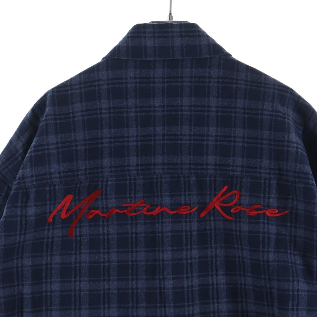 MARTINE ROSE(マーティンローズ) WALLET SHIRT ウォレット チェックシャツ ネイビー