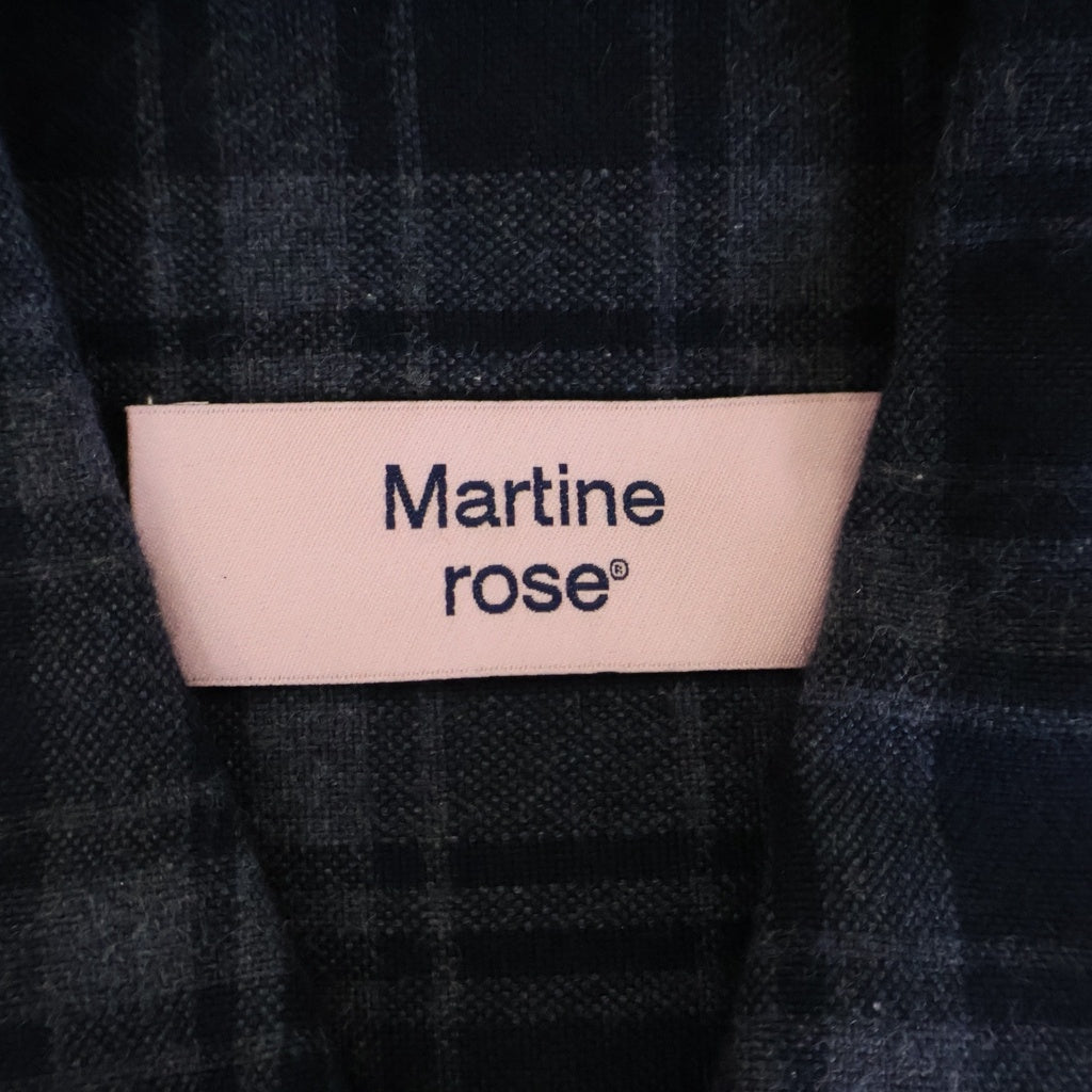 MARTINE ROSE(マーティンローズ) WALLET SHIRT ウォレット チェックシャツ ネイビー