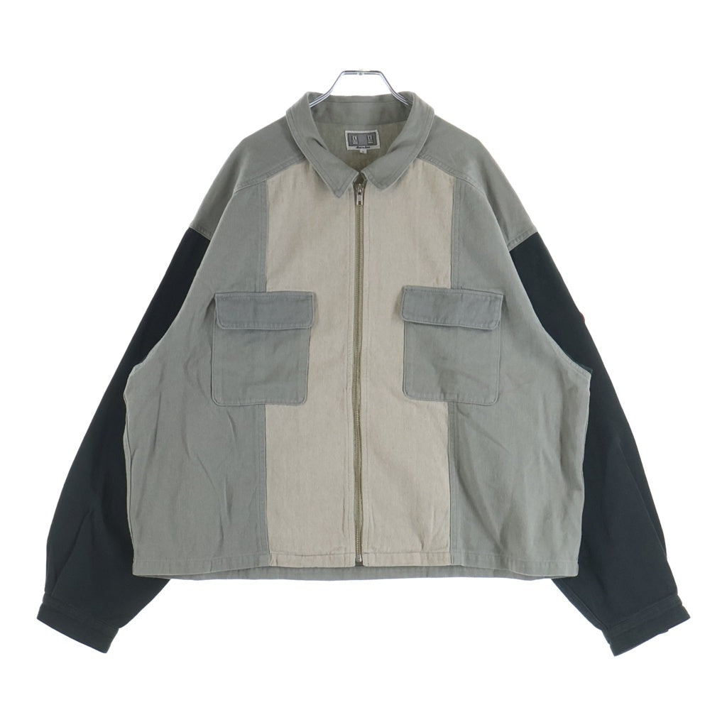 C.E(シーイー) STRIPE CUT SHORT SHIRT JACKET ストライプカットショートシャツジャケット グレー CES29JK21