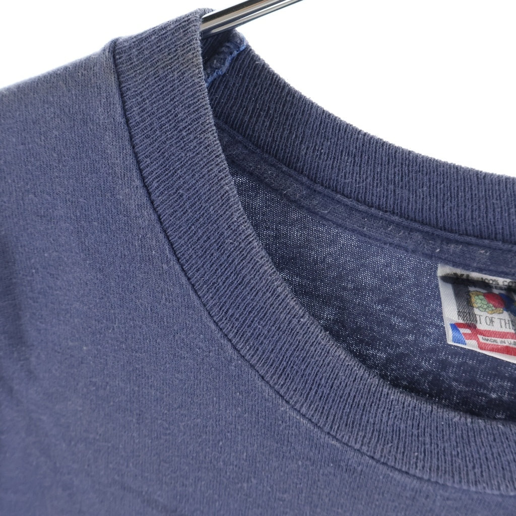 VINTAGE(ヴィンテージ) 90S VINTAGE DEMOLAY FRUIT OF TE LOOM ヴィンテージ ジャックドモレー フロントプリントTシャツ 半袖クルーネックカットソー ネイビー