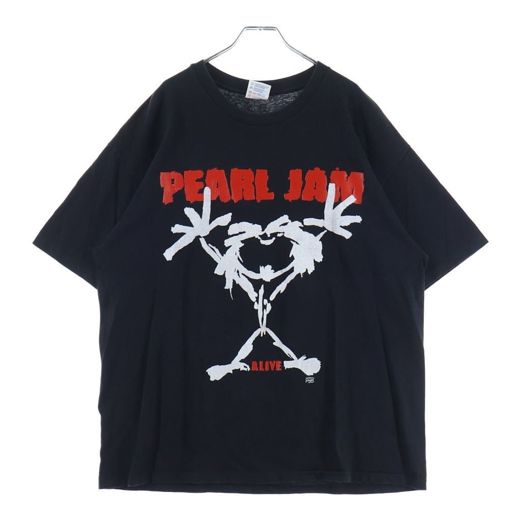 VINTAGE(ヴィンテージ) 90S VINTAGE PEARL JAM ALIVE BACKSTAGE PASS HANES ヴィンテージ パールジャム アライブ 両面プリントTシャツ 半袖クルーネックカットソー ブラック