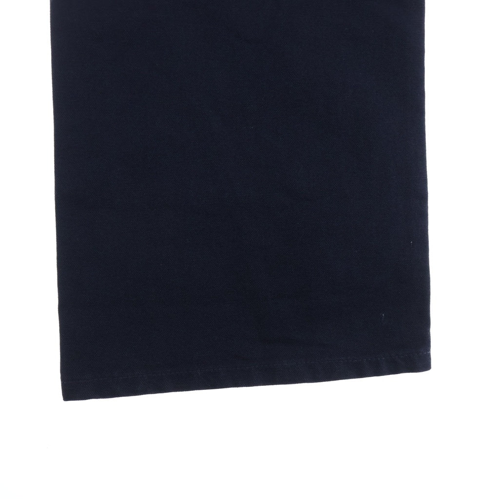 J.W.ANDERSON(ジェー ダブリュー アンダーソン) ×GUINNESS WORKWEAR TROUSERS ギネス ガーメントダイ加工 ロゴプリント レザーパッチワークウェアパンツ レディース ネイビー TR0427PG1963870