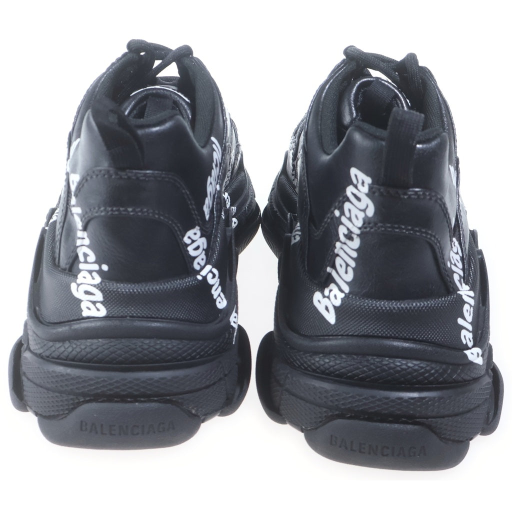BALENCIAGA(バレンシアガ) TRIPLE-S LOGOTYPE ロゴプリント トリプルエス レザー ローカットスニーカー ブラック 536737