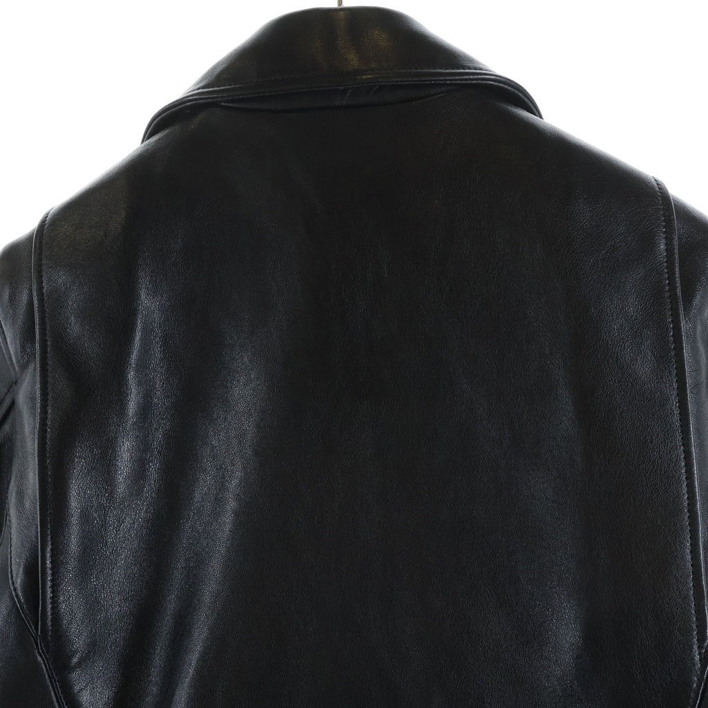 beautiful people(ビューティフルピープル) Leather Riders Jacket シープレザー ダブルベルテッドライダースジャケット ブラック 1816402811