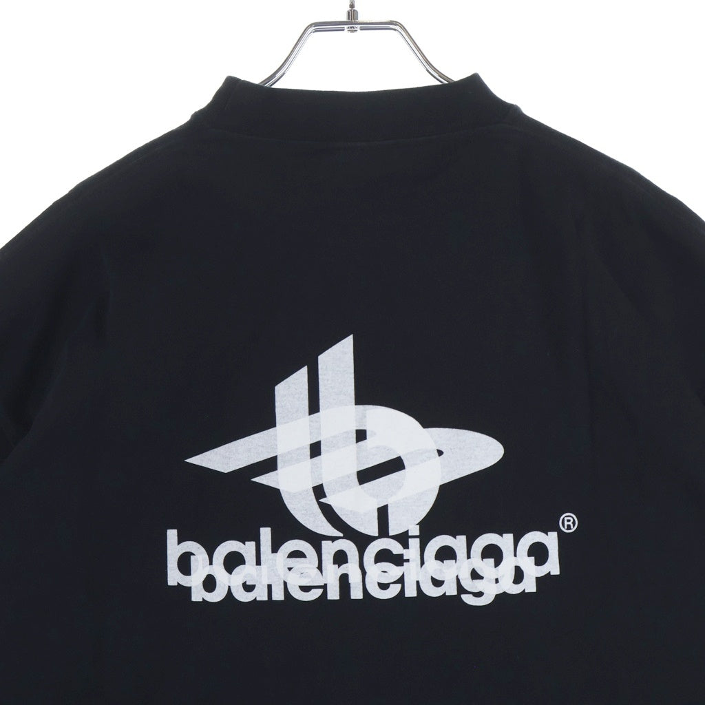 BALENCIAGA(バレンシアガ) 23AW LAYERED SPORTS LOGO TEE レイヤードスポーツロゴ クルーネック半袖Tシャツ カットソー ブラック 739028 TPVF2
