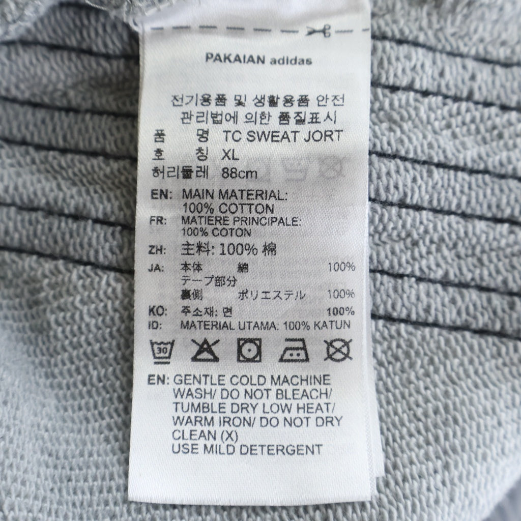 adidas(アディダス) ×THUG CLUB SWEAT JORT サグクラブ サイドライン スウェットショーツ ハーフパンツ ダークグレー KF6912