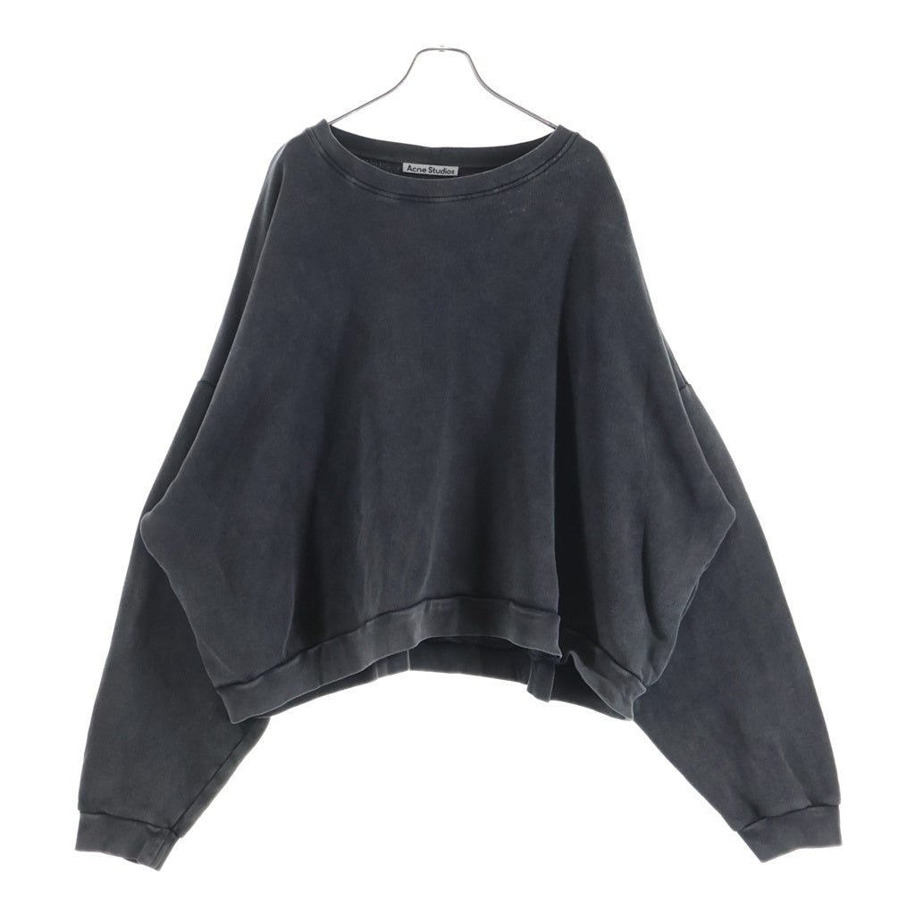 Acne Studios(アクネ ストゥディオズ) バックラバーロゴ ガーメントダイ加工 クルーネックスウェットトレーナー ダークグレー FN-UX-SWEA000017