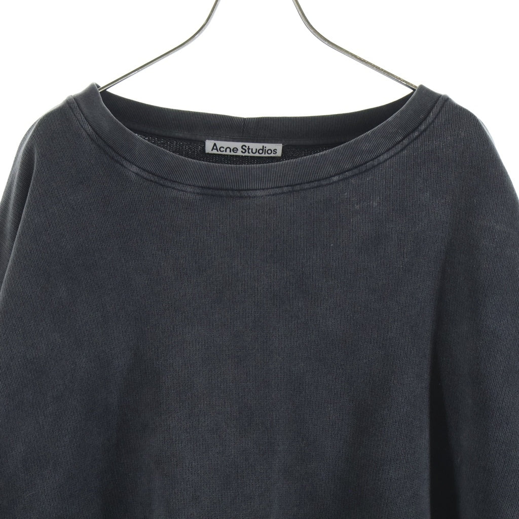 Acne Studios(アクネ ストゥディオズ) バックラバーロゴ ガーメントダイ加工 クルーネックスウェットトレーナー ダークグレー FN-UX-SWEA000017