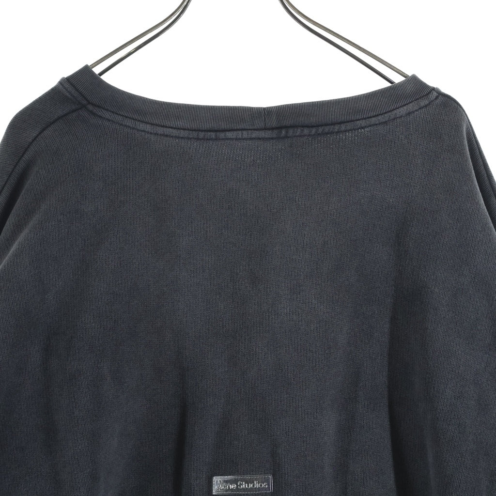 Acne Studios(アクネ ストゥディオズ) バックラバーロゴ ガーメントダイ加工 クルーネックスウェットトレーナー ダークグレー FN-UX-SWEA000017