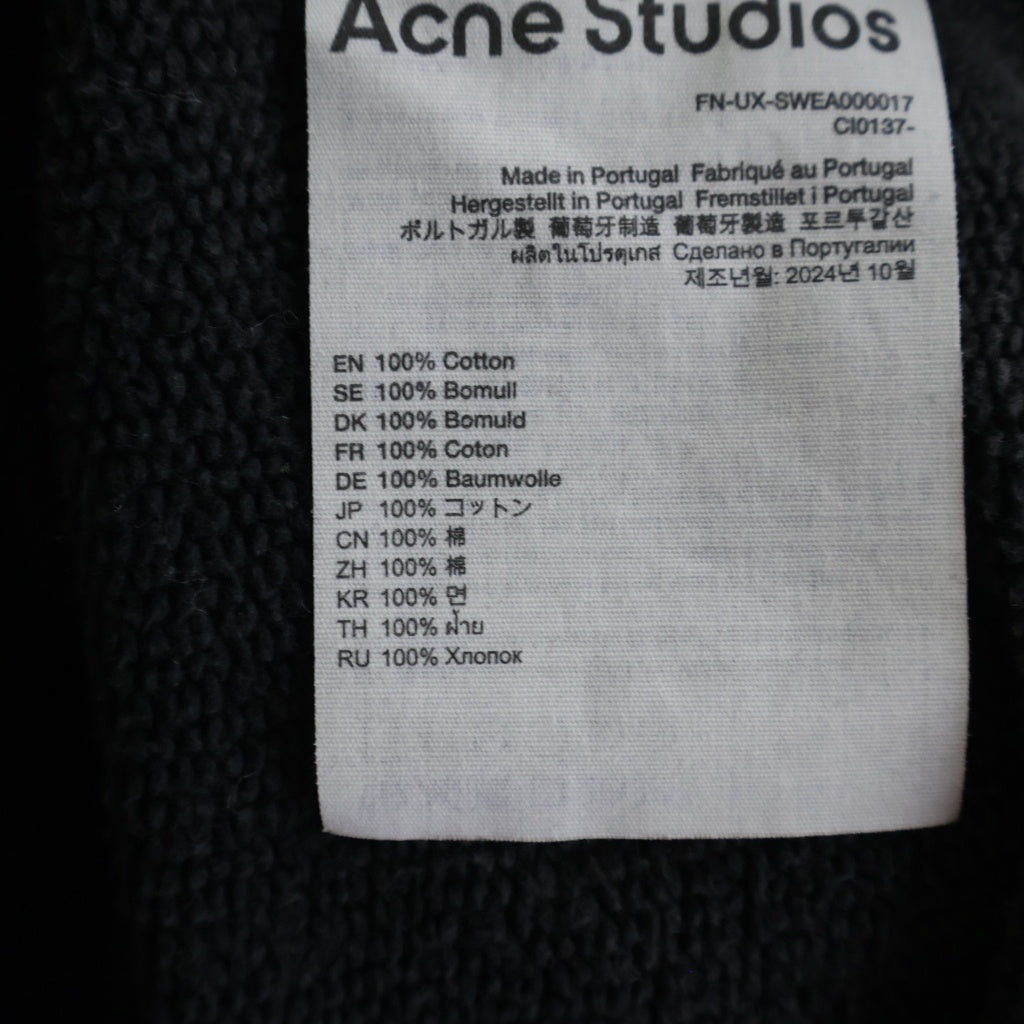 Acne Studios(アクネ ストゥディオズ) バックラバーロゴ ガーメントダイ加工 クルーネックスウェットトレーナー ダークグレー FN-UX-SWEA000017