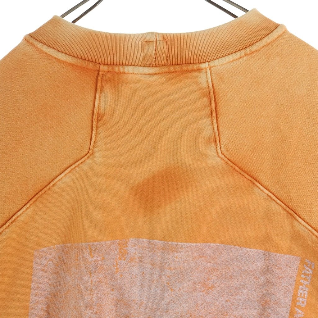 RRR123 RIVINGTON roi Rebis(リヴィントンロイレビス) HERITAGE SWEATSHIRT ヘリテージ ヴィンテージ加工 ロゴプリント クルーネックスウェットトレーナー オレンジ