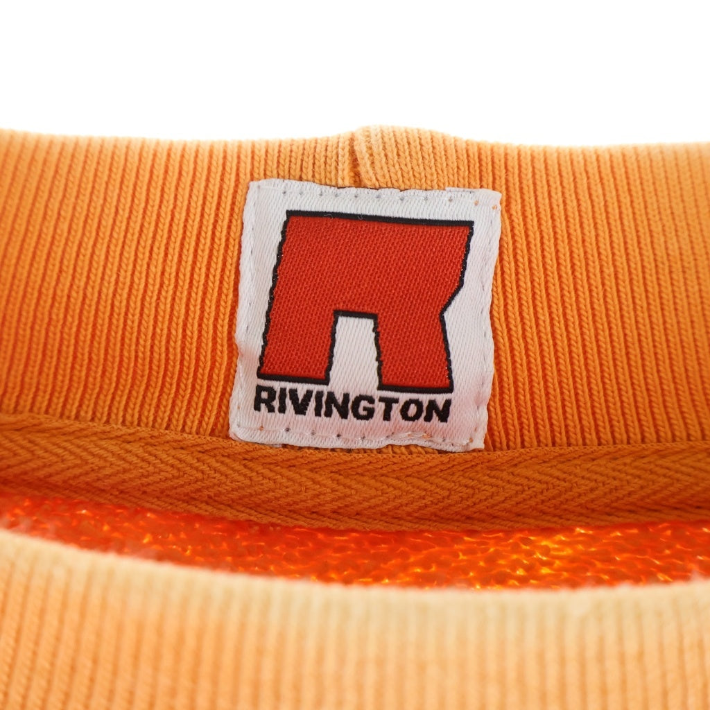 RRR123 RIVINGTON roi Rebis(リヴィントンロイレビス) HERITAGE SWEATSHIRT ヘリテージ ヴィンテージ加工 ロゴプリント クルーネックスウェットトレーナー オレンジ