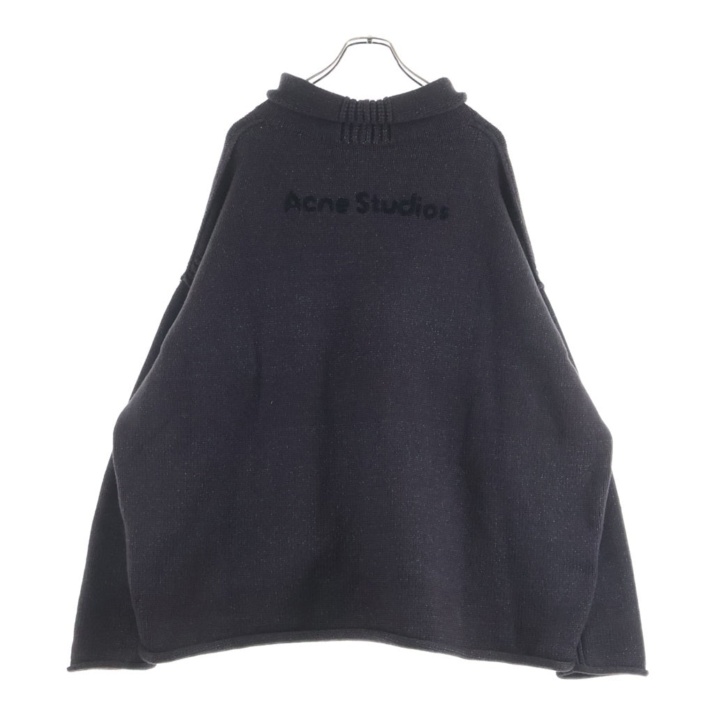 Acne Studios(アクネ ストゥディオズ) バックロゴ刺繍 タートルネック オーバーサイズニットセーター チャコールグレー FN-MN-KNIT000560
