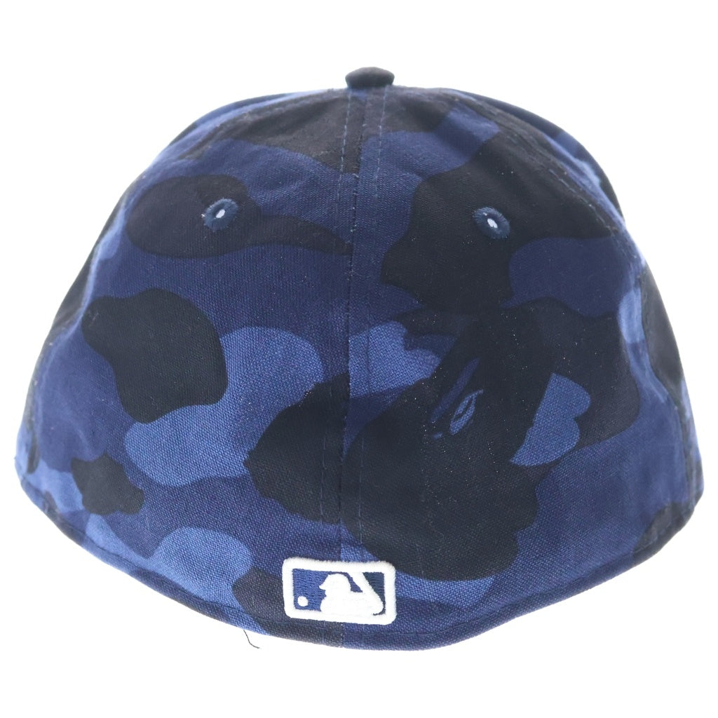 A BATHING APE(アベイシングエイプ) 24SS ×NEW ERA ×MLB NY YANKEES BAPE CAMO CAP ニューエラ ニューヨークヤンキース ベイプカモ総柄 6パネル ベースボールキャップ 帽子 ブルー/ブラック 001CPK231902C