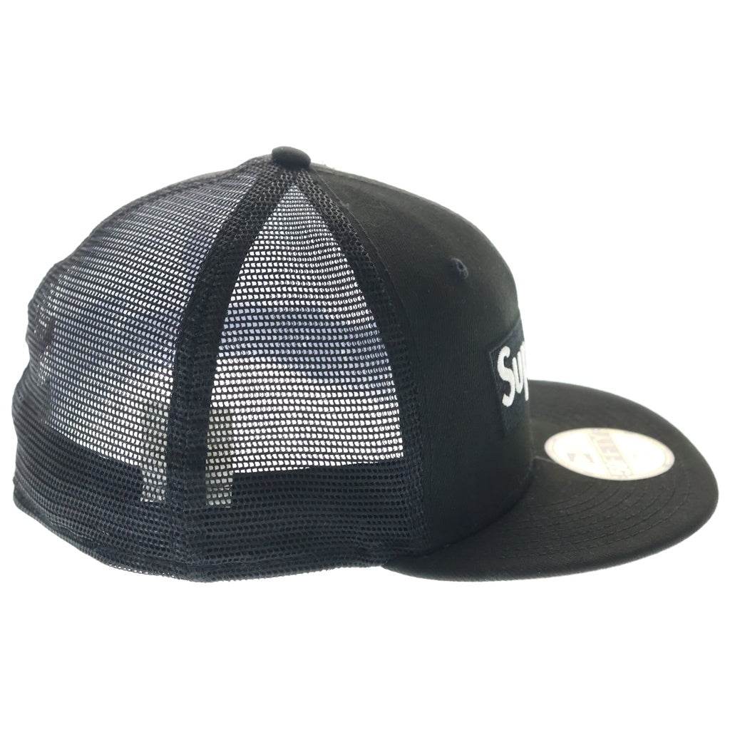 SUPREME(シュプリーム) 23SS ×NEW ERA Box Logo Mesh Back ニューエラ ボックスロゴ 6パネル メッシュベースボールキャップ 帽子 ブラック