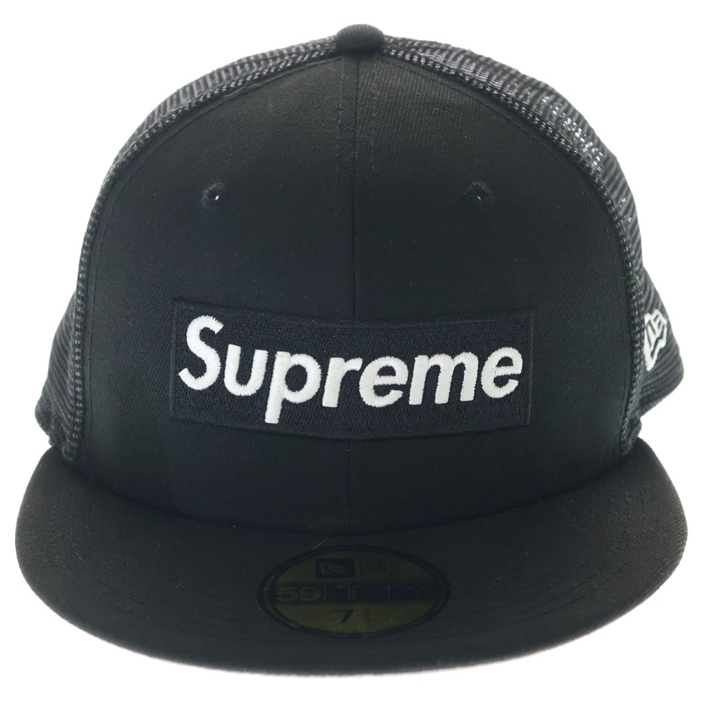SUPREME(シュプリーム) 23SS ×NEW ERA Box Logo Mesh Back ニューエラ ボックスロゴ 6パネル メッシュベースボールキャップ 帽子 ブラック