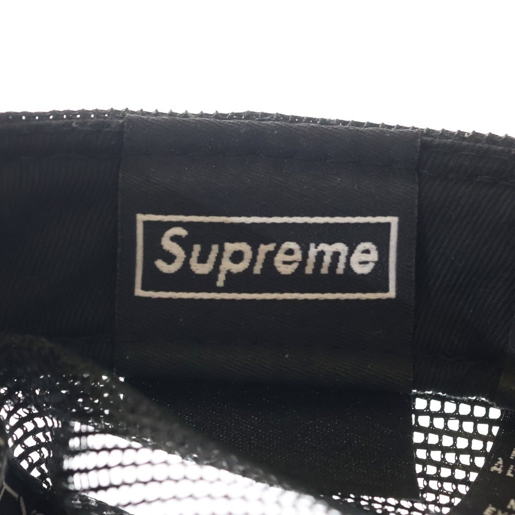 SUPREME(シュプリーム) 23SS ×NEW ERA Box Logo Mesh Back ニューエラ ボックスロゴ 6パネル メッシュベースボールキャップ 帽子 ブラック