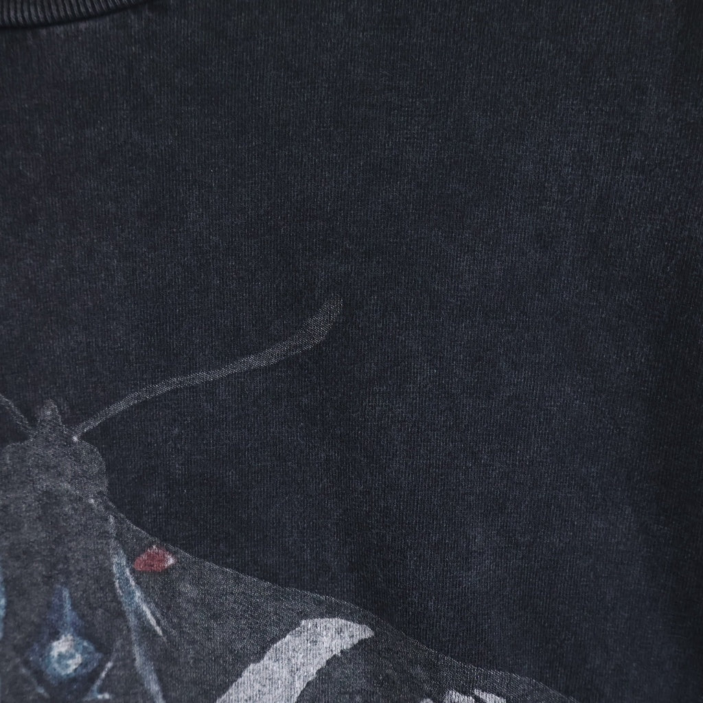 RRR123 RIVINGTON roi Rebis(リヴィントンロイレビス) ULTLA METAMOTH VINTAGE LS TEE モスプリント ヴィンテージ加工Tシャツ 長袖クルーネックカットソー ブラック