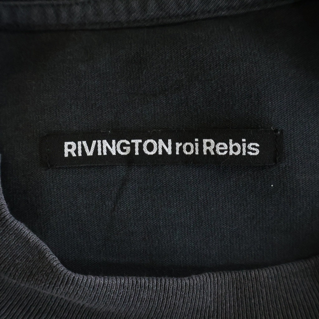RRR123 RIVINGTON roi Rebis(リヴィントンロイレビス) ×UNION BABYLON MYSTERY VINTAGE LS TEE ユニオン バビロン ミステリー 両面プリント ヴィンテージ加工Tシャツ 長袖クルーネックカットソー ブラック