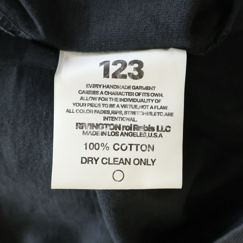 RRR123 RIVINGTON roi Rebis(リヴィントンロイレビス) ×UNION BABYLON MYSTERY VINTAGE LS TEE ユニオン バビロン ミステリー 両面プリント ヴィンテージ加工Tシャツ 長袖クルーネックカットソー ブラック