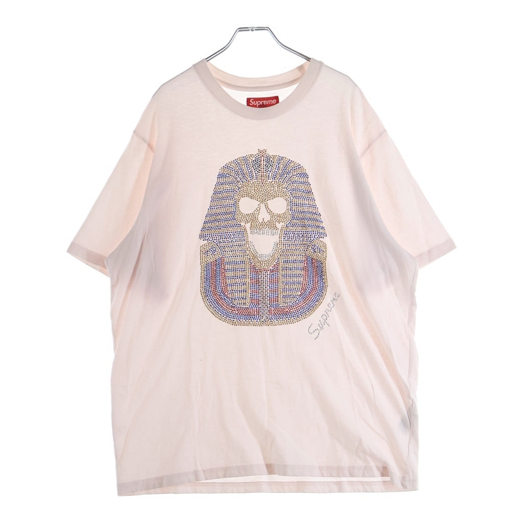 SUPREME(シュプリーム) 25AW King Tut S/S Top Black キングタット ラインストーン装飾 クルーネック半袖Tシャツ カットソー ピンク