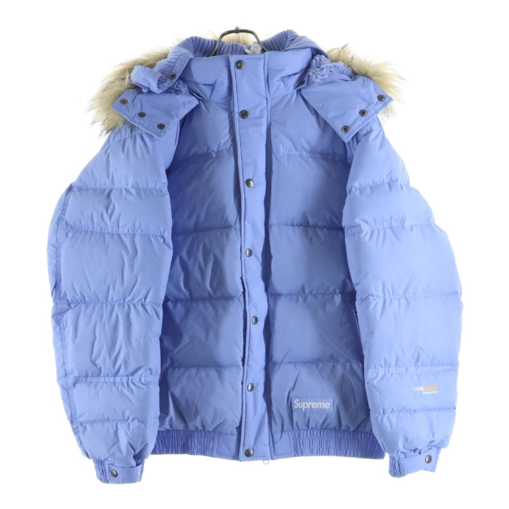 SUPREME(シュプリーム) 25AW Facemask 700-Fill Down Puffer Jacket フェイスマスク 700フィル ファーフーデッド ダウンジャケット ブルー