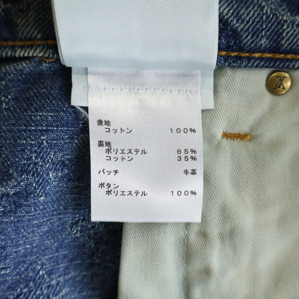 LOUIS VUITTON(ルイヴィトン) 25SS モノグラムエンボス パールボタン ジップフライ ストレートデニムパンツ インディゴ RM251Q UZD HRD79W
