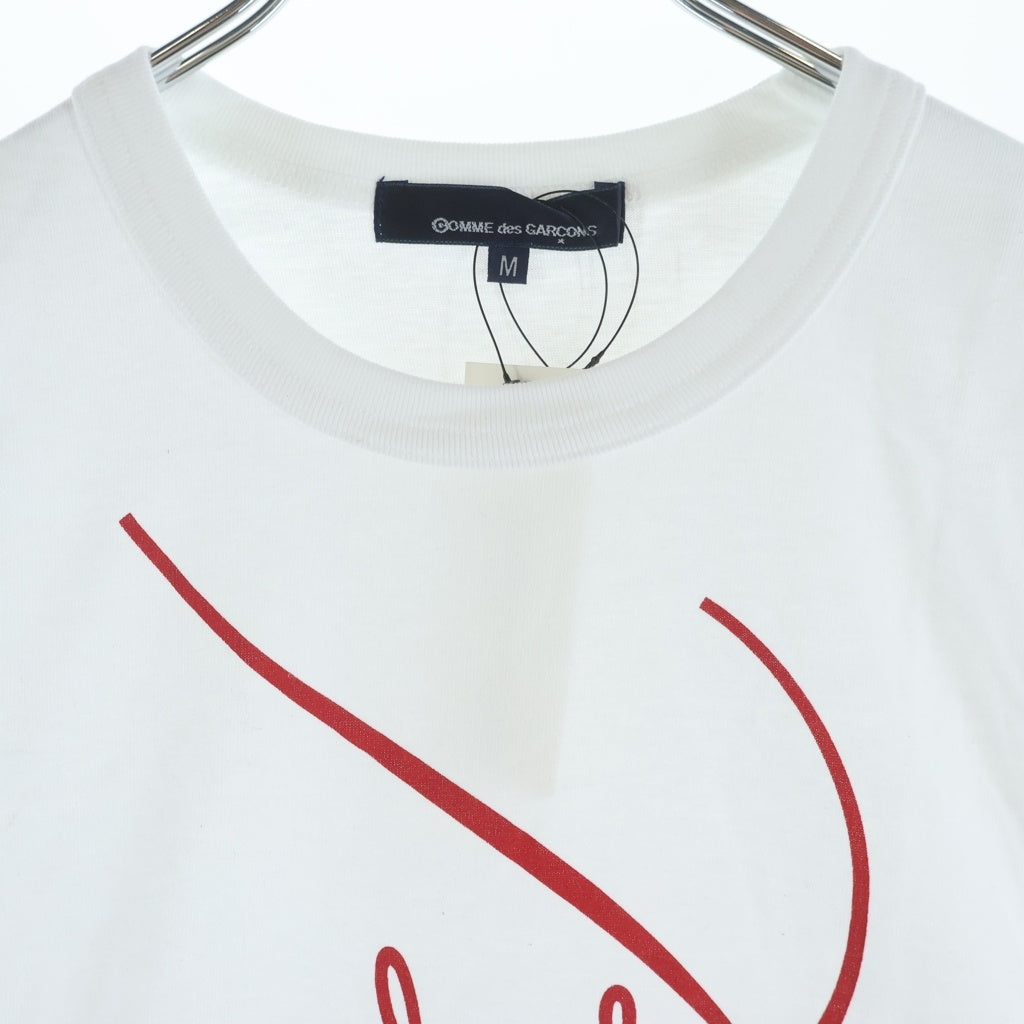 COMME des GARCONS(コムデギャルソン) ×Baccarat 19SS AD2019 バカラ アームロゴプリント クルーネック長袖Tシャツ カットソー ホワイト KC-T003