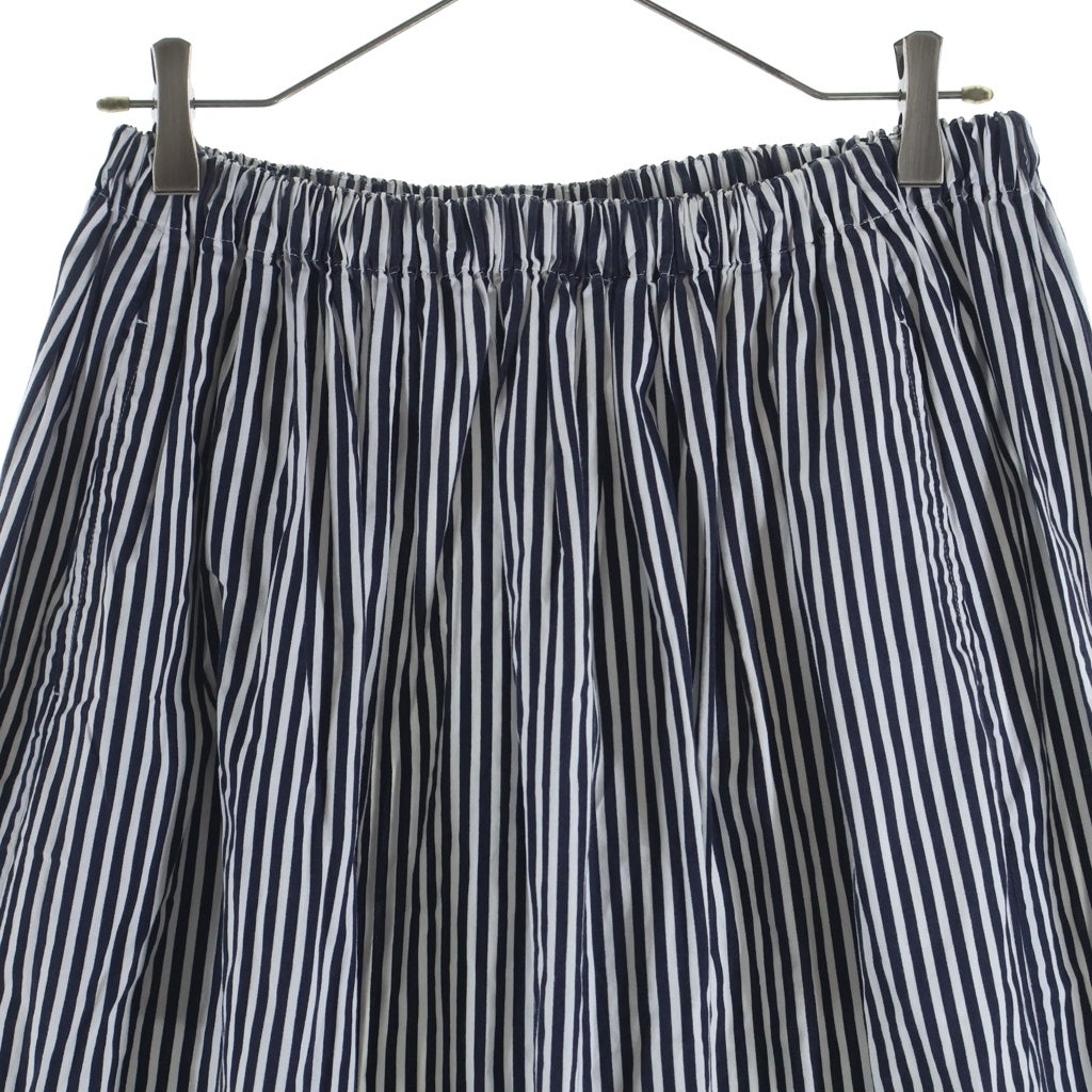 COMME des GARCONS(コムデギャルソン) ストライプ コットン フレアスカート レディース ネイビー/ホワイト W5S013