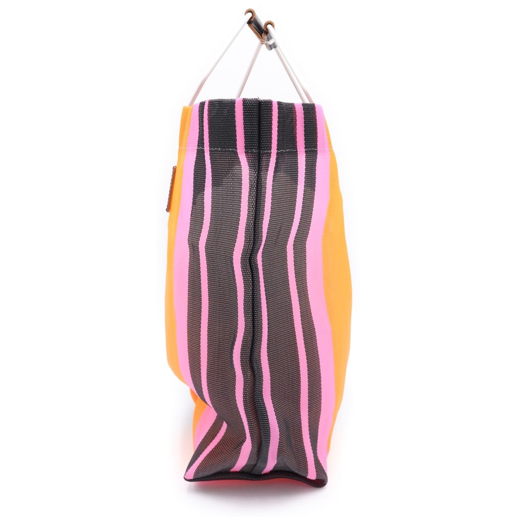 MARNI(マルニ) MARKET STRIPE BAG ロゴパッチ ストライプ マーケットトートバッグ マルチカラー