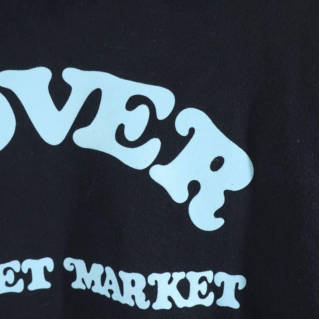 VERDY(ベルディ) ×DOVER STREET MARKET GINZA ドーバーストリートマーケット銀座 フロントプリント プルオーバースウェットパーカー フーディー ブラック
