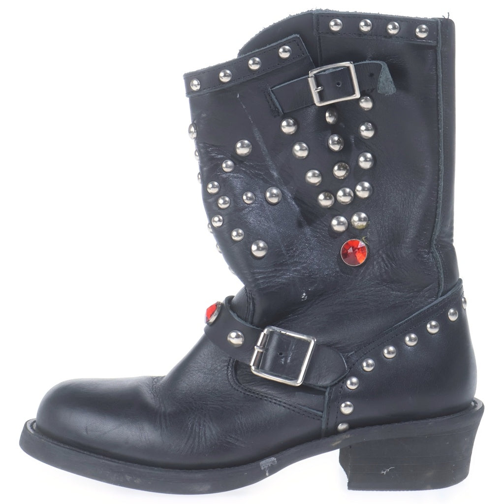 JUNYA WATANABE COMME des GARCONS(ジュンヤワタナベ コムデギャルソン) 02AW STUDDED ENGINEER BOOTS シルバースタッズ ロング エンジニアブーツ レディース ブラック