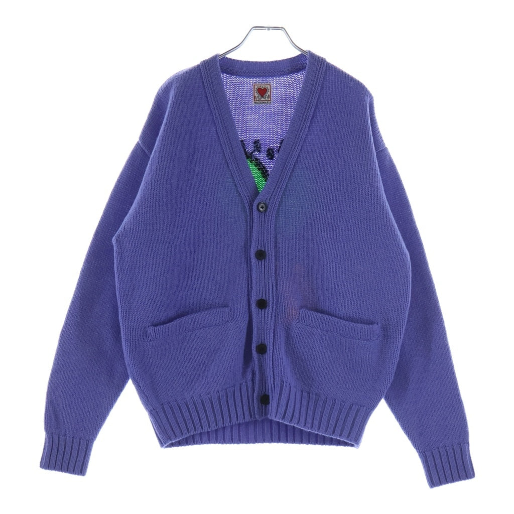 WACKO MARIA(ワコマリア) 24AW ×KEITH HARING JACQUARD KNIT CARDIGAN キース へリング ジャガード ニットカーディガン パープル KH-WM-KN04