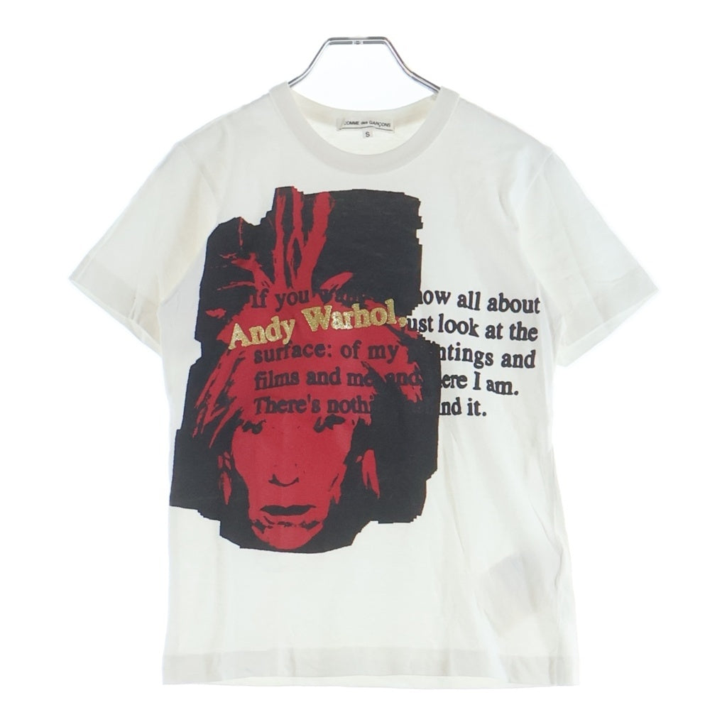 COMME des GARCONS(コムデギャルソン) 13SS AD2013 ×ANDY WARHOL アンディ ウォーホル クルーネック半袖Tシャツ レディース カットソー ホワイト OK-T034