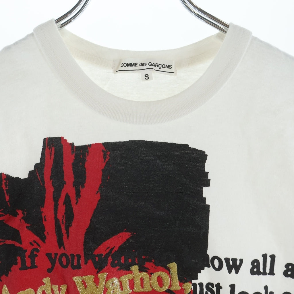 COMME des GARCONS(コムデギャルソン) 13SS AD2013 ×ANDY WARHOL アンディ ウォーホル クルーネック半袖Tシャツ レディース カットソー ホワイト OK-T034