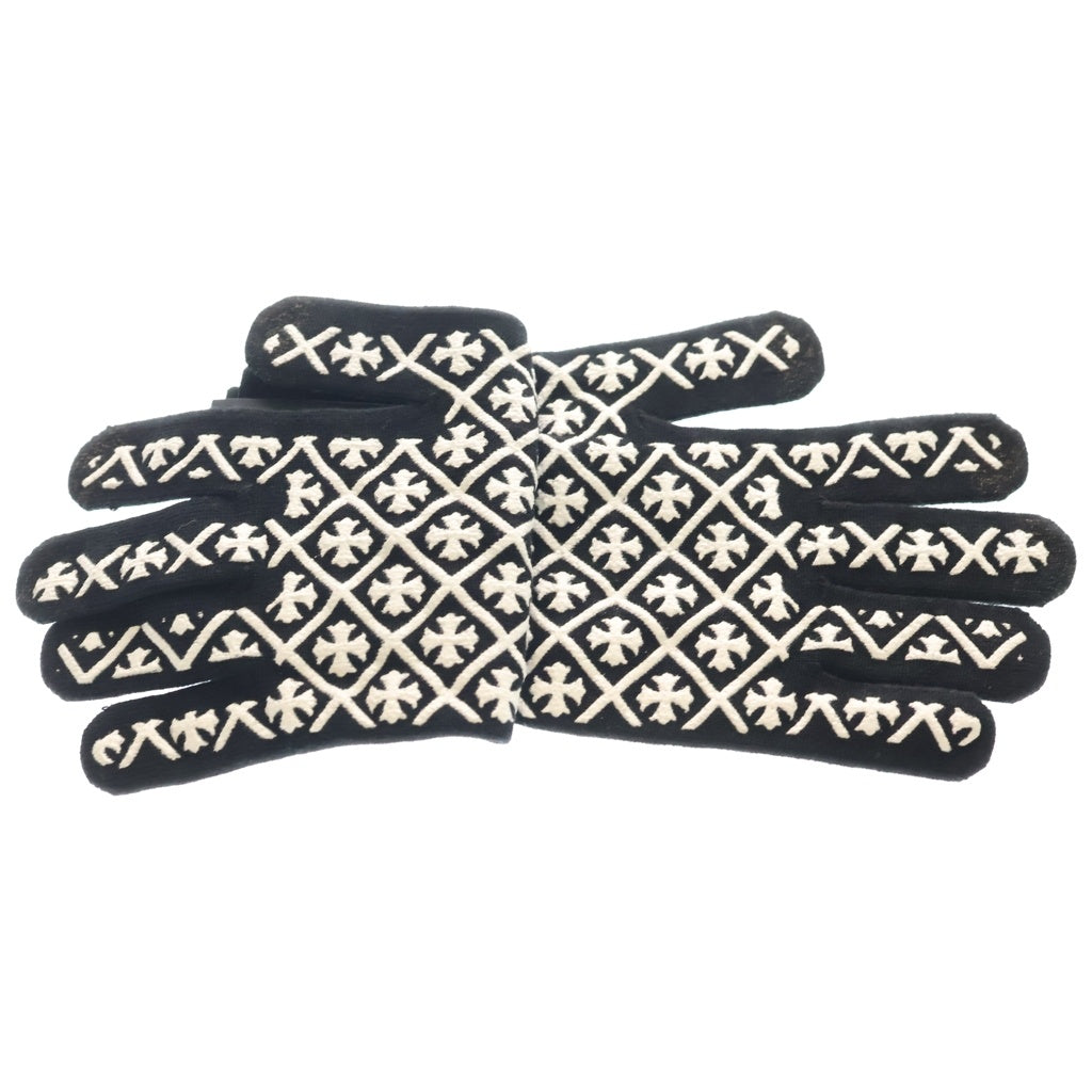 CHROME HEARTS(クロムハーツ) WORK GLOVES ロゴプリント ワーク グローブ 手袋 ブラック