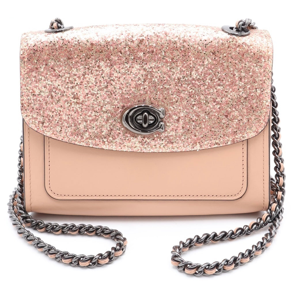 COACH(コーチ) Cロゴ チェーンショルダー レザーバッグ レディース ピンク G1857-38697