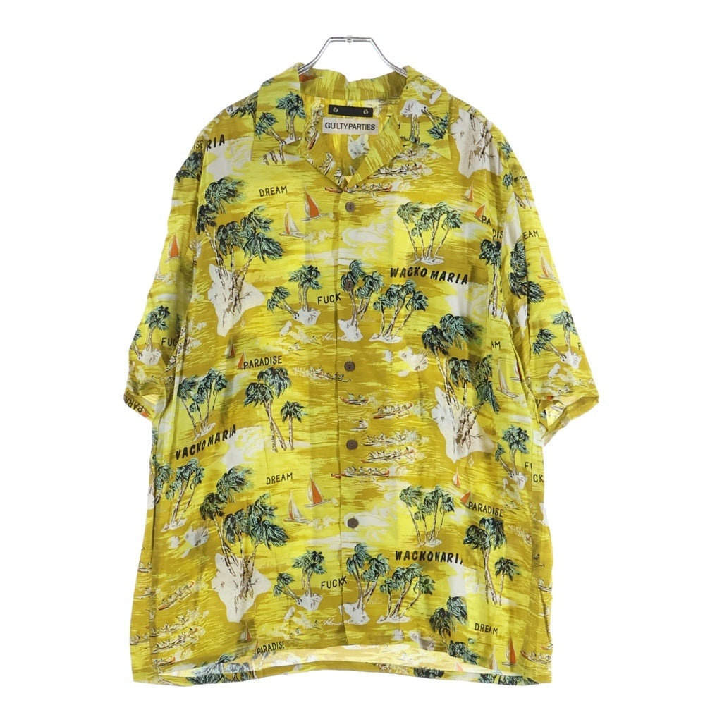 WACKO MARIA(ワコマリア) 24SS ×MINEDENIM HAWAIIAN SHIRT マインデニム ハワイアン総柄 半袖レーヨン アロハシャツ イエロー 24MND-WM001