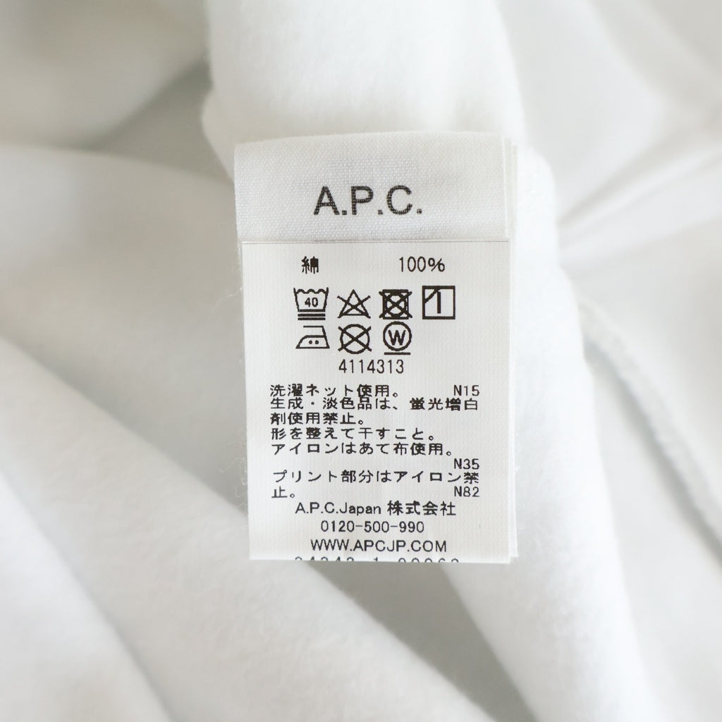 A.P.C(アーペーセー) ×POKEMON L/S CREWNECK SWEAT SHIRT ポケモン フロントロゴプリント クルーネックスウェットトレーナー ホワイト 24242-1-90062