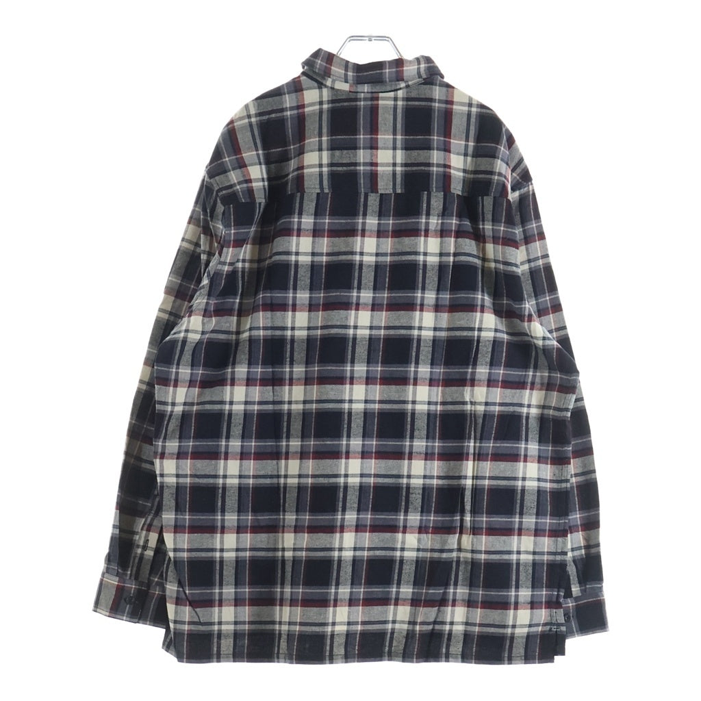KITH(キス) LUDLOW BUTTON DOWN 胸ロゴ刺繍 チェック柄 長袖コットンネルシャツ グレー/ブラック KHM030222