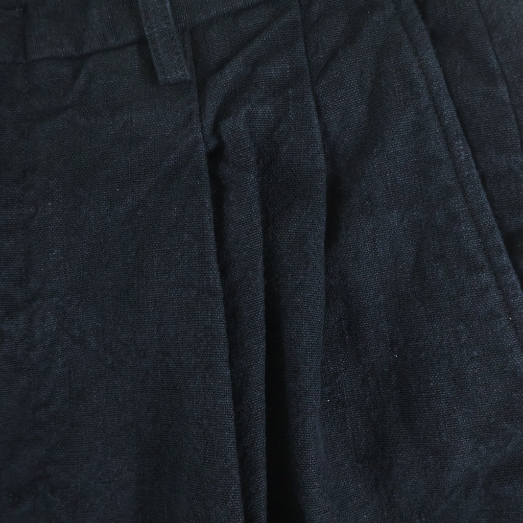 COOTIE PRODUCTIONS(クーティー プロダクションズ) 26SS C/LI CANVAS 2 TUCK SHORT TROUSERS キャンバス 2タック ショートパンツ ブラック CTE-26S105