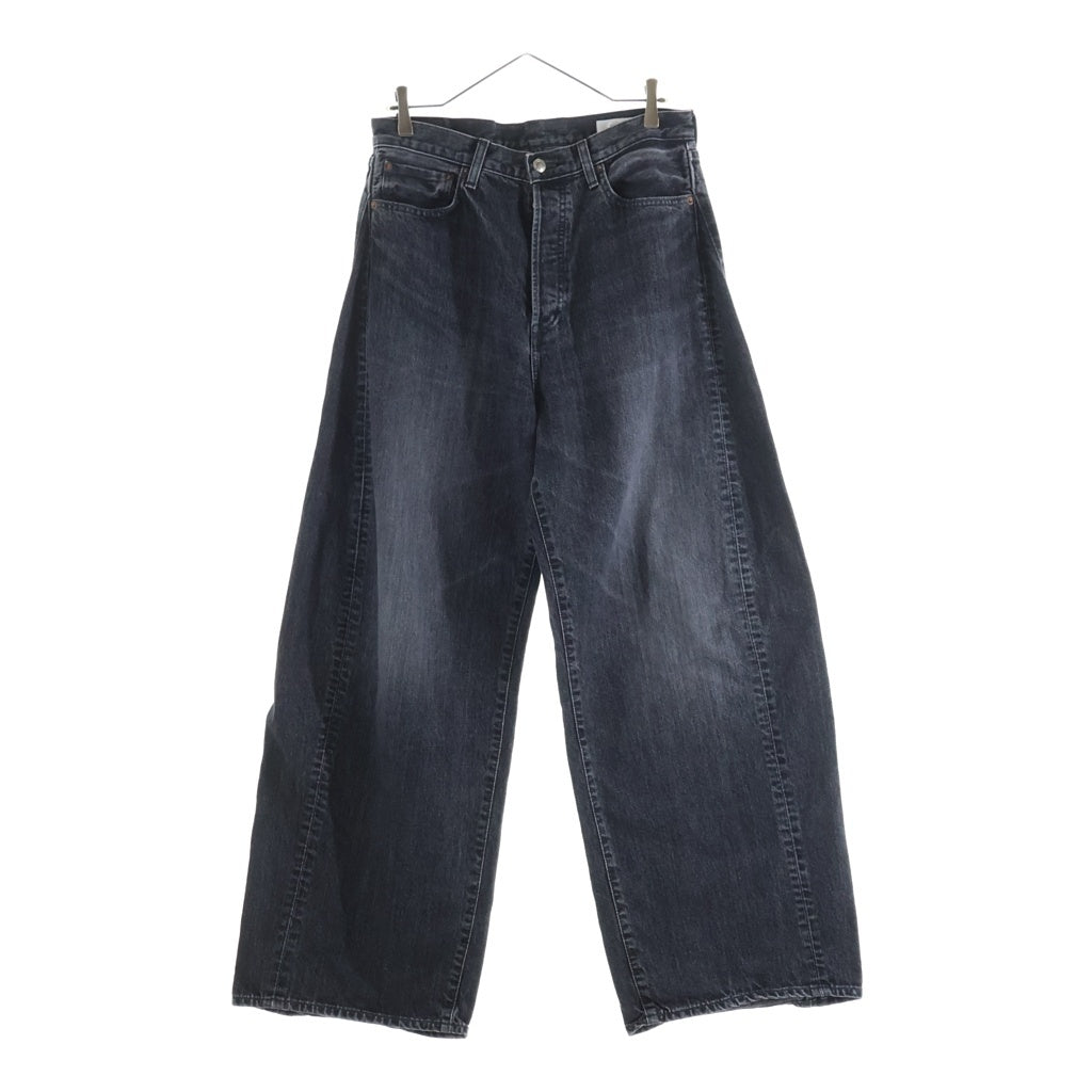 HYKE(ハイク) 26SS BARREL LEG DENIM JEANS バレルレグ ジーンズ デニムパンツ ブラック 13382