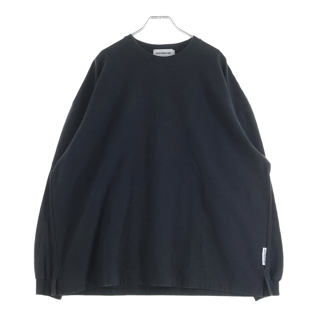 COOTIE PRODUCTIONS(クーティー プロダクションズ) 26SS BUMPY BORDER JERSEY L/S TEE ボンピー ボーダー ジャージー クルーネック 長袖Tシャツ カットソー ブラック CTE-26S325