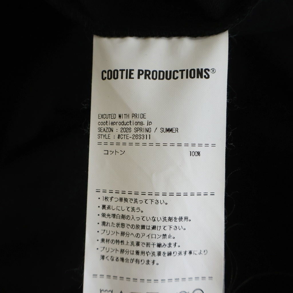 COOTIE PRODUCTIONS(クーティー プロダクションズ) 26SS SPANISH PIMA BOXY L/S TEE スパニッシュピマ ボクシー クルーネック 長袖Tシャツ カットソー ブラック CTE-26S311