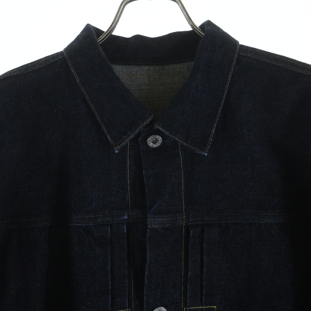 INTERIM(インテリム) WASH HEAVY KIBATA SHUTTLE HYPER BIG WWII 1ST DENIM JACKET ウォッシュ ヘビー キバタ シャトル ハイパービッグ ファースト デニム トラッカージャケット インディゴ IT25A109