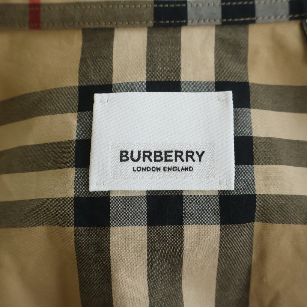 BURBERRY(バーバリー) 20AW スリーブロゴプリント ノバチェック コットン長袖シャツ ベージュ 8029878